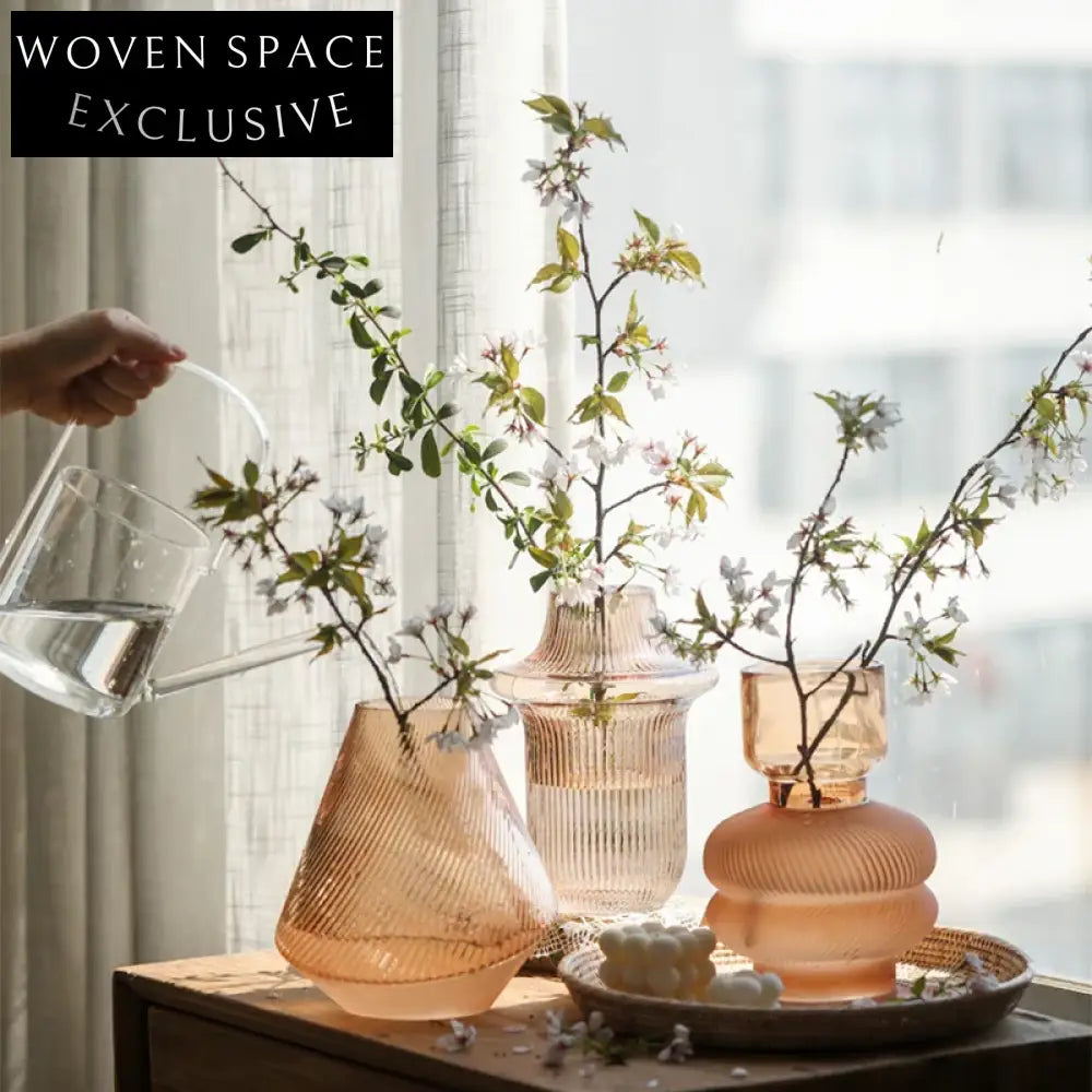 Elegant Nordic Clear Glass Bud Vases for Home Decoration, Small Round Flower Vases