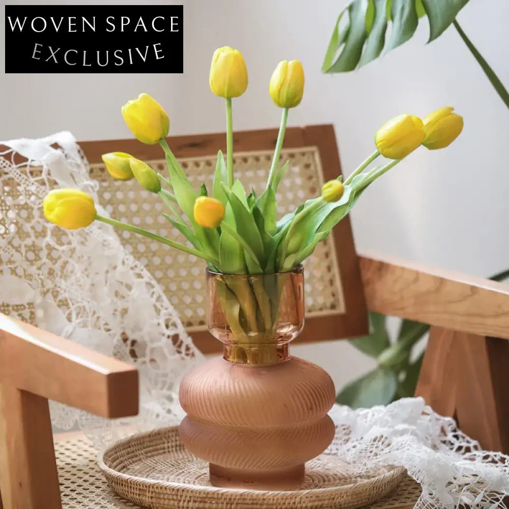 Elegant Nordic Clear Glass Bud Vases for Home Decoration, Small Round Flower Vases