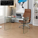 Elegant Nordic Clear Tempered Glass Dressing Table, Modern Salon Desk Furniture