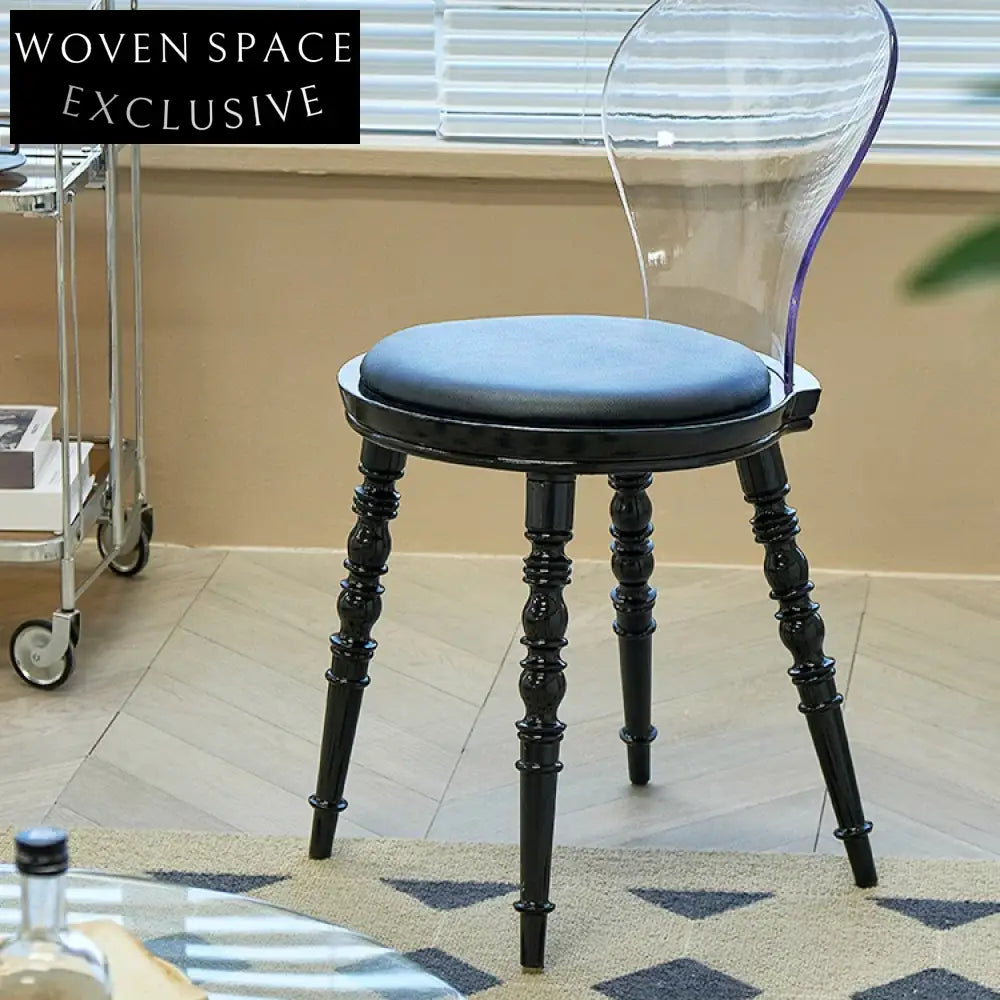 Elegant Nordic Curved Back Acrylic Leather Dining Chair