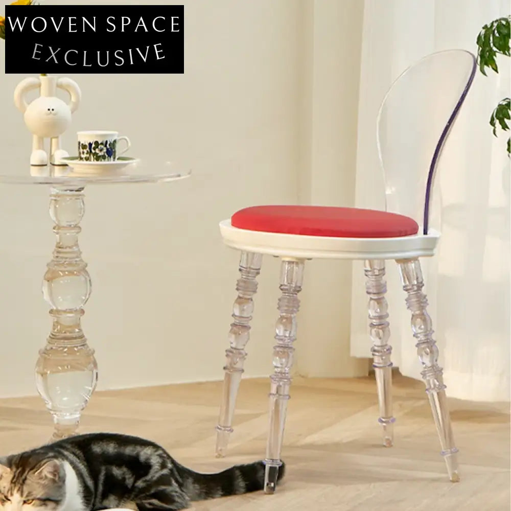 Elegant Nordic Curved Back Acrylic Leather Dining Chair