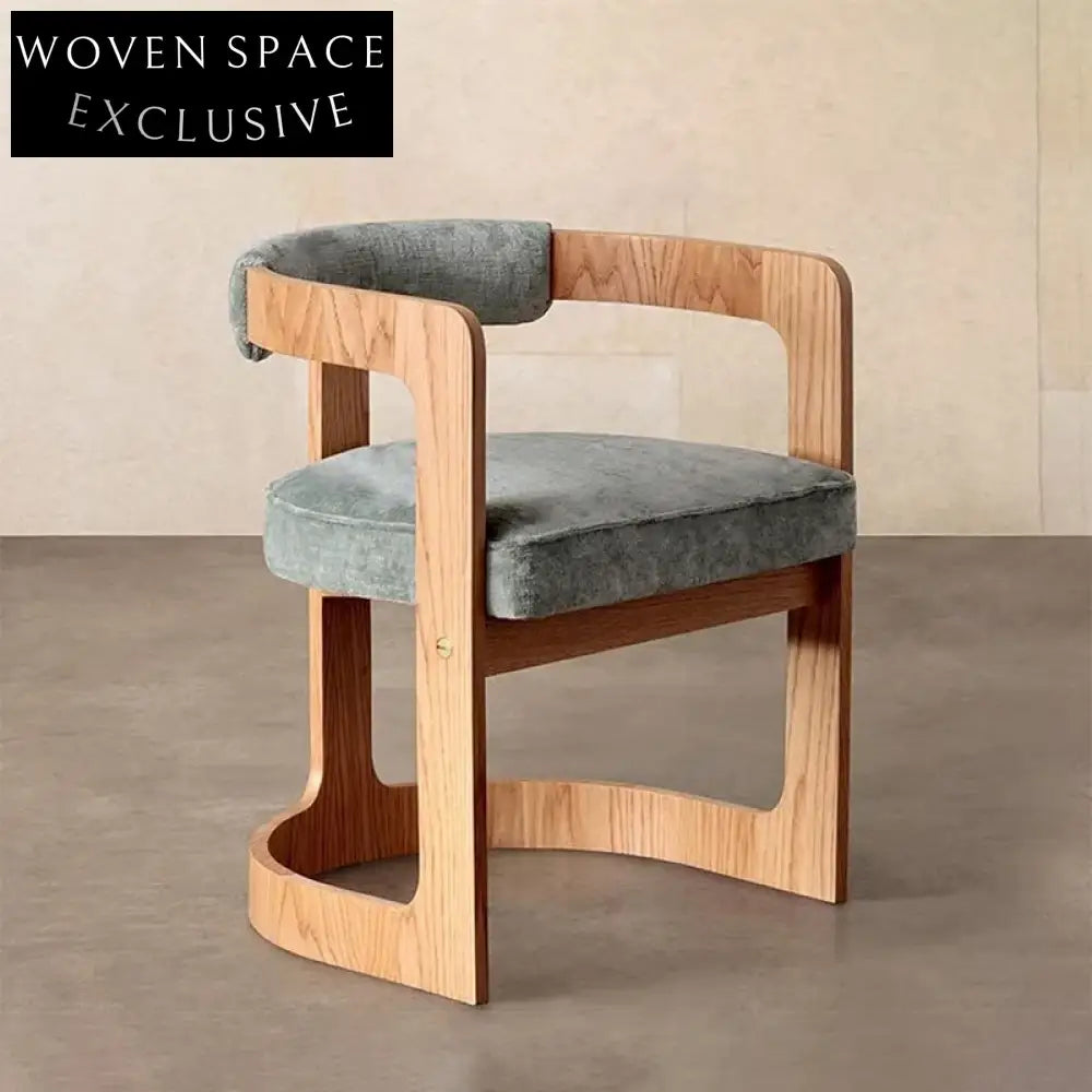 Elegant Nordic Curved Back Upholstered Fabric Modern Restaurant Dining Chair