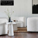 Elegant Italian Nordic Curved Boucle Sofa: Luxurious White Fabric Living Room Seating
