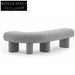 Elegant Nordic Curved Linen Fabric Reading Bench, Living Room Bed End Stool