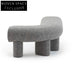 Elegant Nordic Curved Linen Fabric Reading Bench, Living Room Bed End Stool