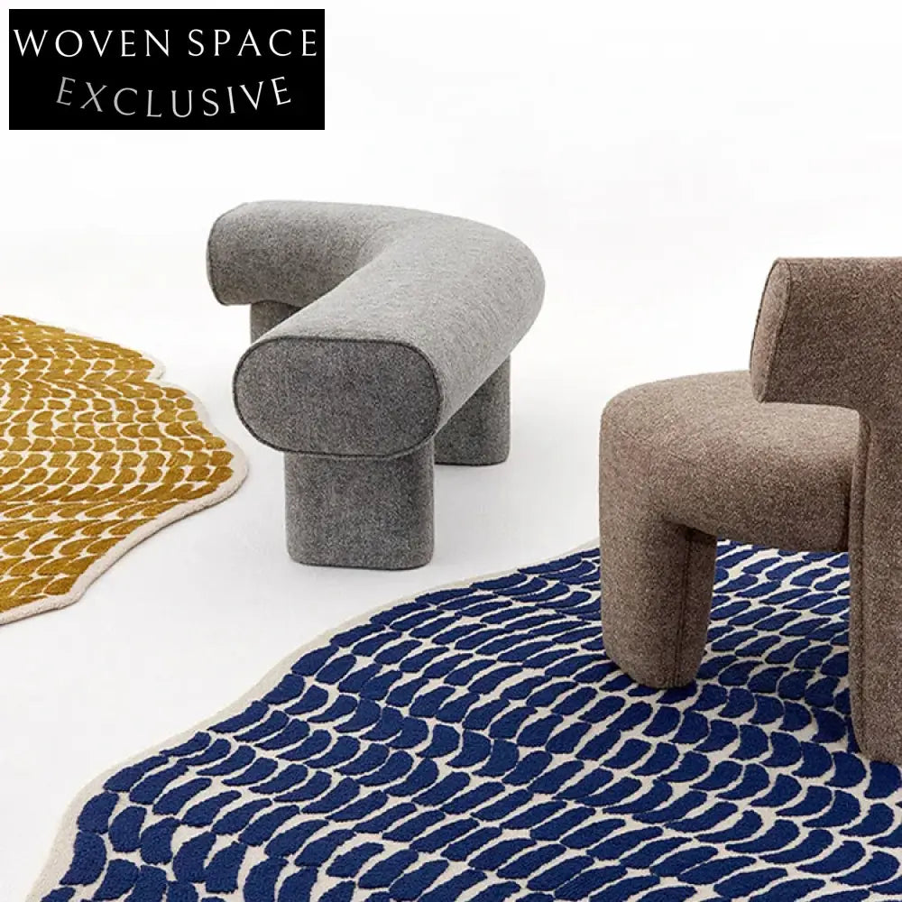 Elegant Nordic Curved Linen Fabric Reading Bench, Living Room Bed End Stool