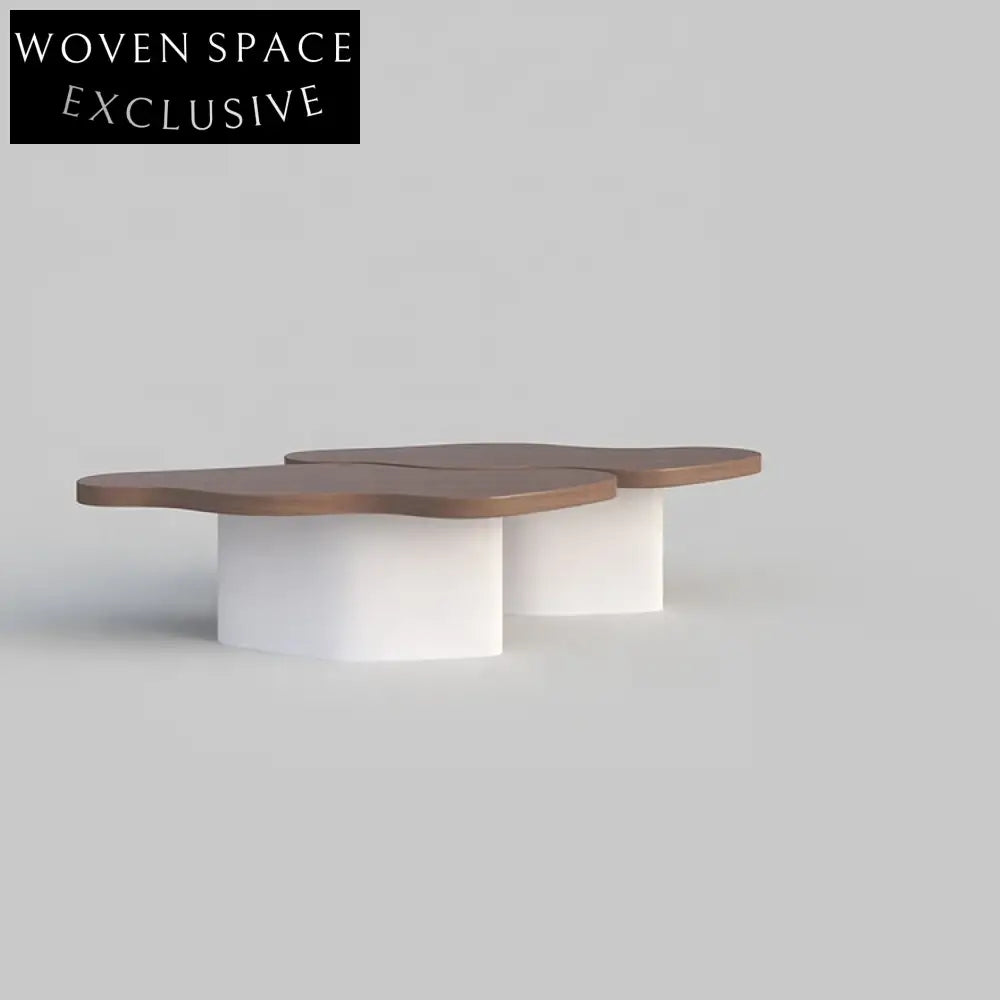 Elegant Nordic Curved Solid Wood Coffee Table for Living Room Sofa Side