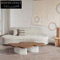 Elegant Nordic Curved Solid Wood Coffee Table for Living Room Sofa Side