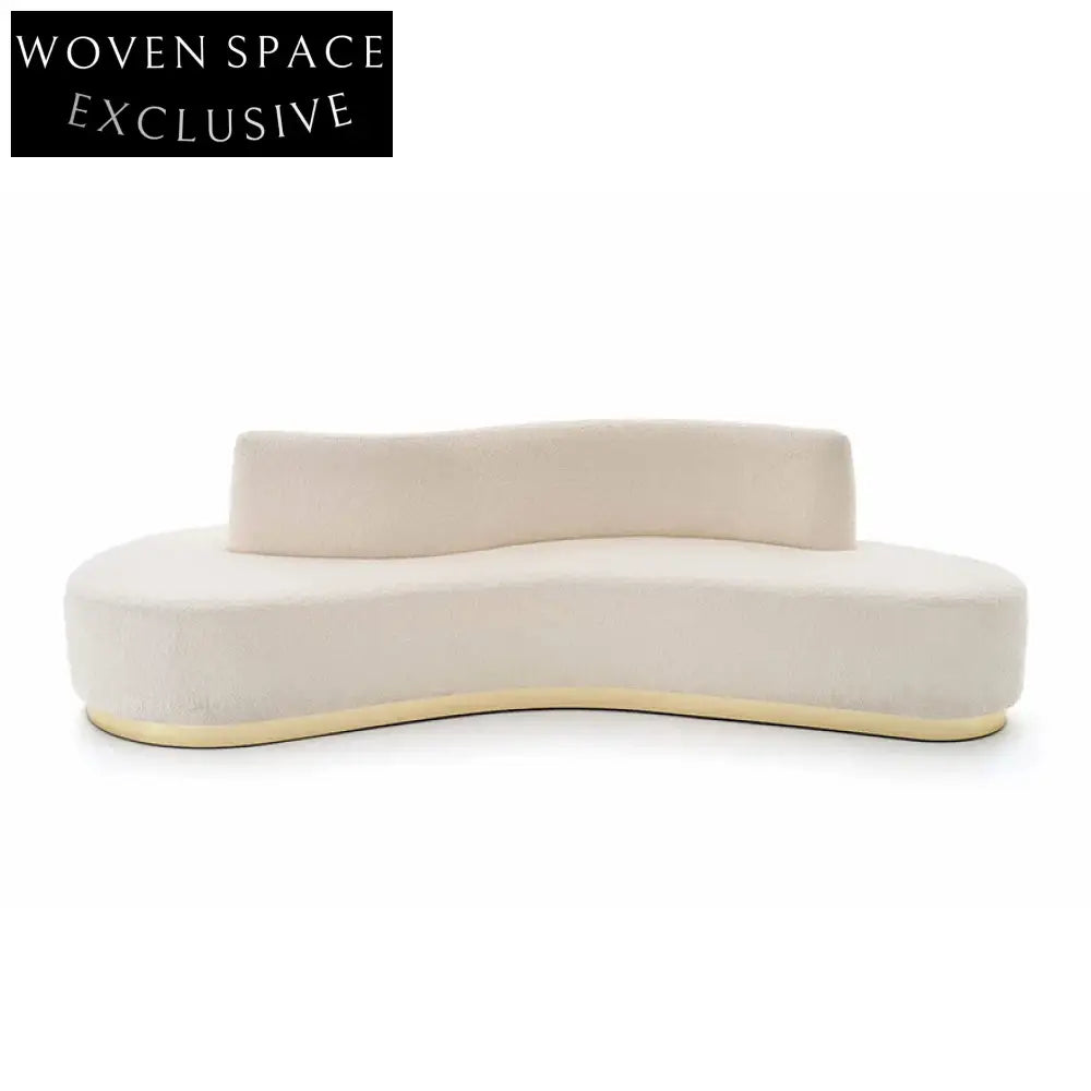 Elegant Nordic Curved Teddy Fabric Sofa Set for Luxurious Living Room