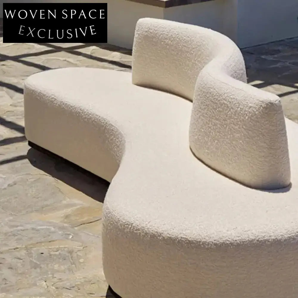 Elegant Nordic Curved Teddy Fabric Sofa Set for Luxurious Living Room