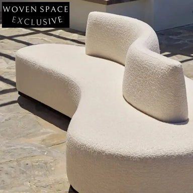 Elegant Nordic Curved Teddy Fabric Sofa Set for Luxurious Living Room