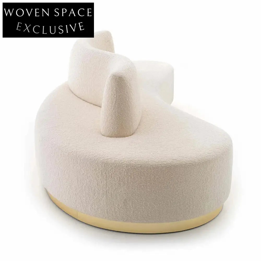 Elegant Nordic Curved Teddy Fabric Sofa Set for Luxurious Living Room