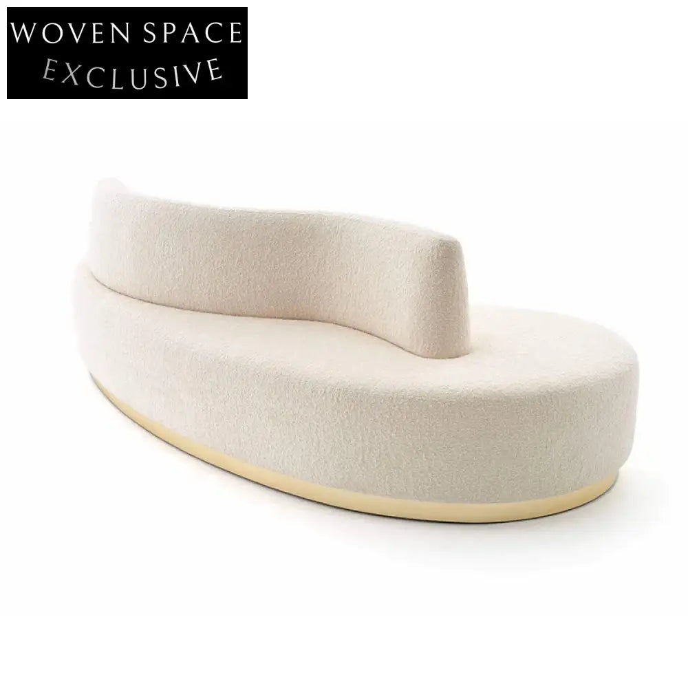 Elegant Nordic Curved Teddy Fabric Sofa Set for Luxurious Living Room