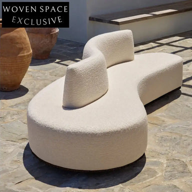 Elegant Nordic Curved Teddy Fabric Sofa Set for Luxurious Living Room