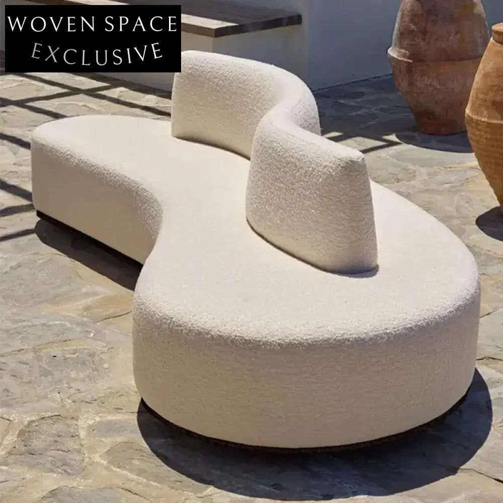 Elegant Nordic Curved Teddy Fabric Sofa Set for Luxurious Living Room