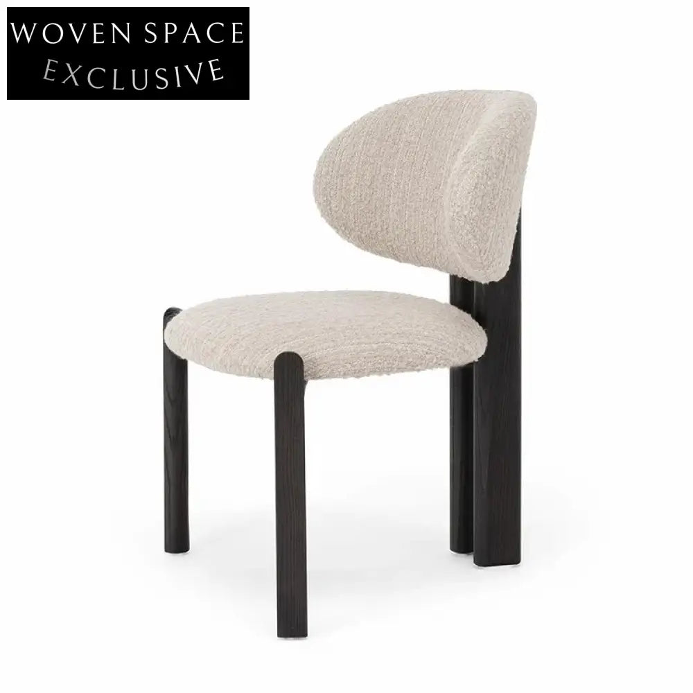 Elegant Nordic Fabric Dining Chair with Solid Wood Frame for Modern Homes