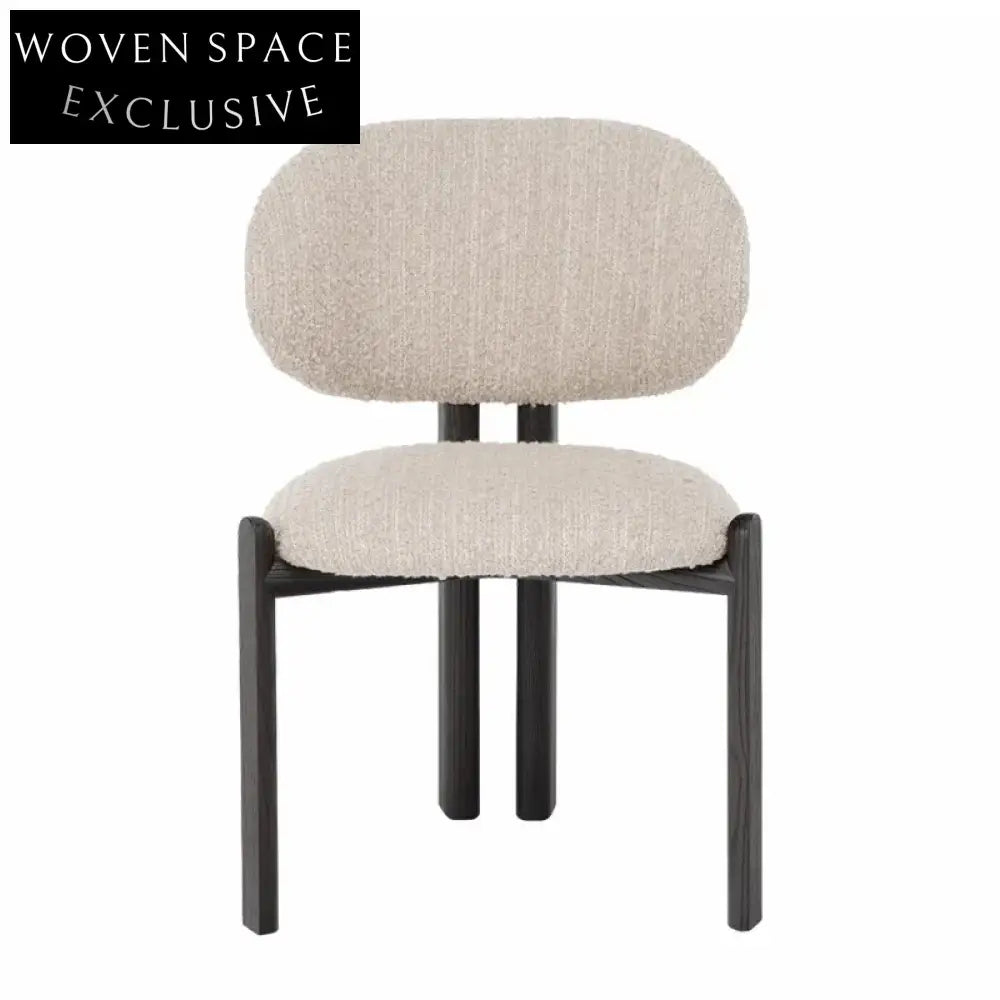 Elegant Nordic Fabric Dining Chair with Solid Wood Frame for Modern Homes