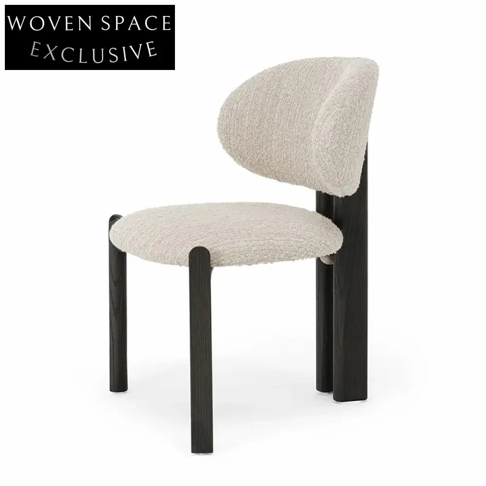 Elegant Nordic Fabric Dining Chair with Solid Wood Frame for Modern Homes