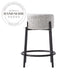 Elegant Nordic Fabric Round High Counter Stool Modern Black Metal Frame Kitchen Bar