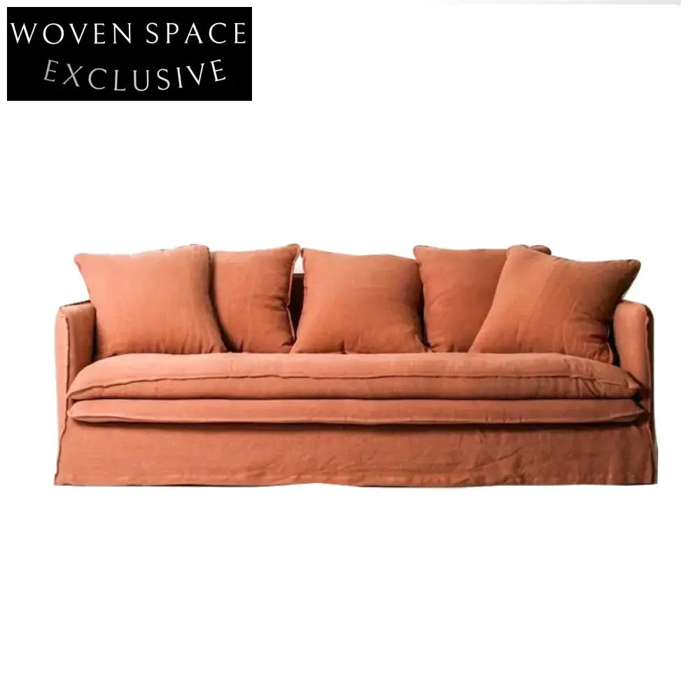Luxury Nordic Fabric Sectional Sofa: Modern 3-Seater with Slipcover Design
