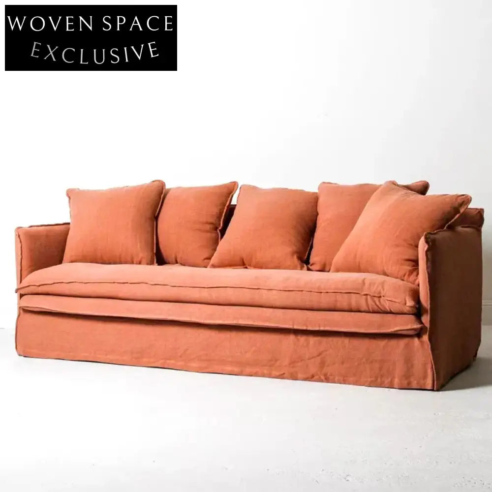 Luxury Nordic Fabric Sectional Sofa: Modern 3-Seater with Slipcover Design