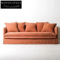Luxury Nordic Fabric Sectional Sofa: Modern 3-Seater with Slipcover Design