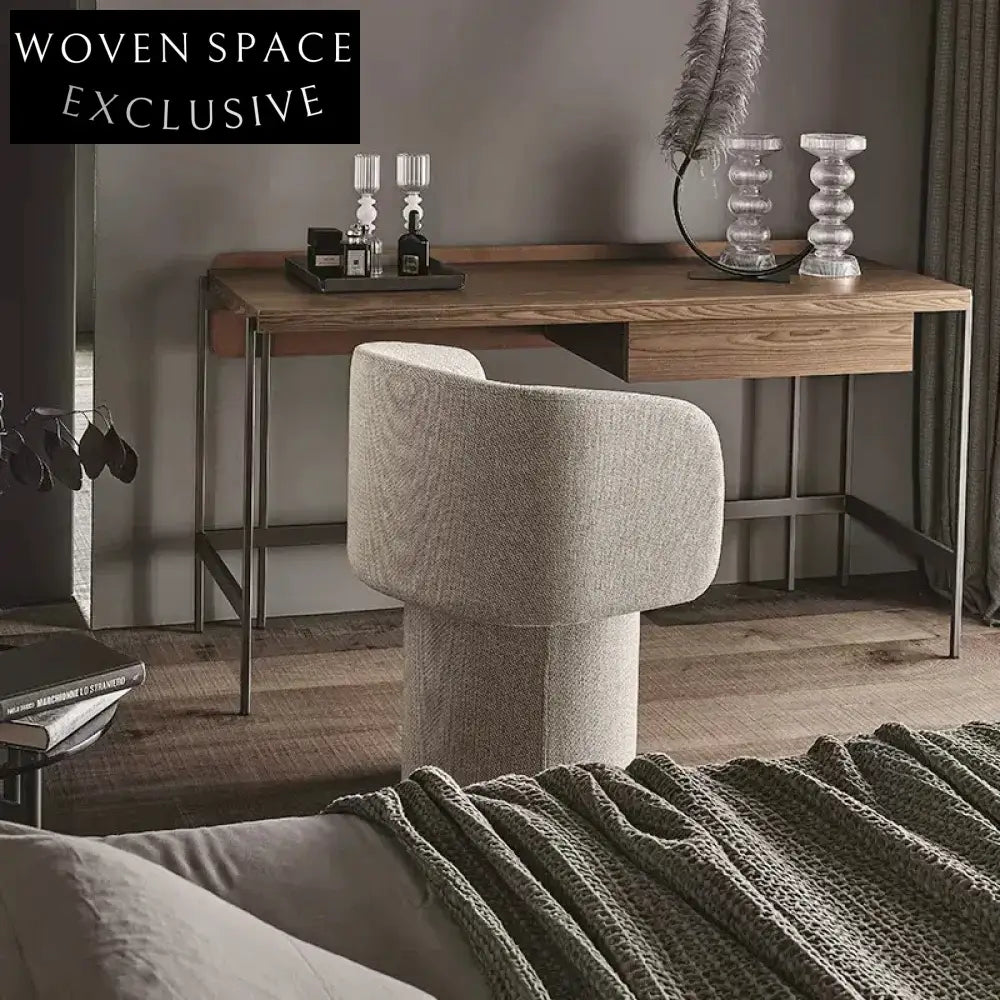 Elegant Nordic Fabric Upholstered Solid Wood Frame Modern Dining Chair