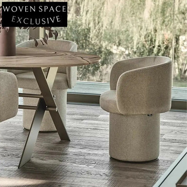 Elegant Nordic Fabric Upholstered Solid Wood Frame Modern Dining Chair