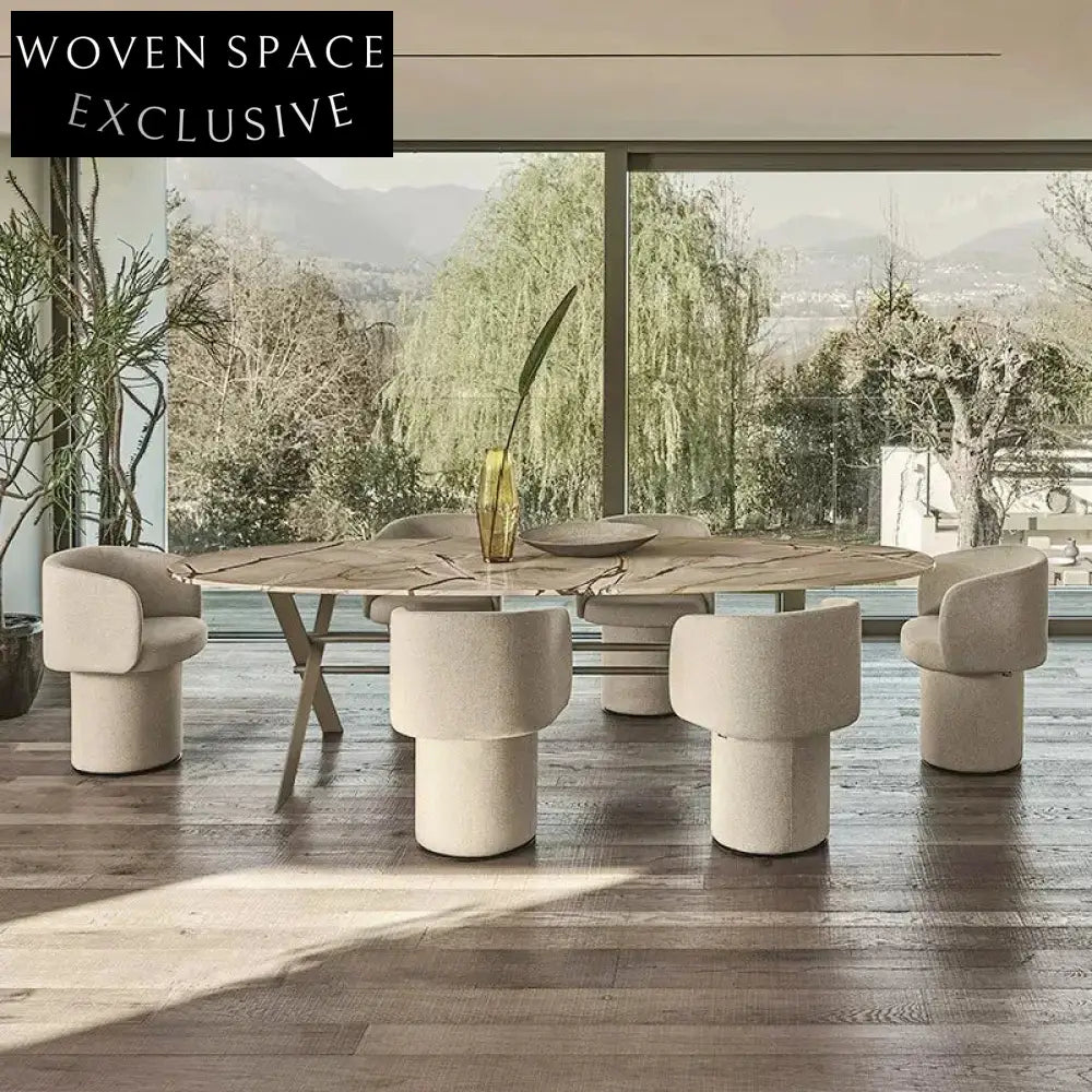 Elegant Nordic Fabric Upholstered Solid Wood Frame Modern Dining Chair