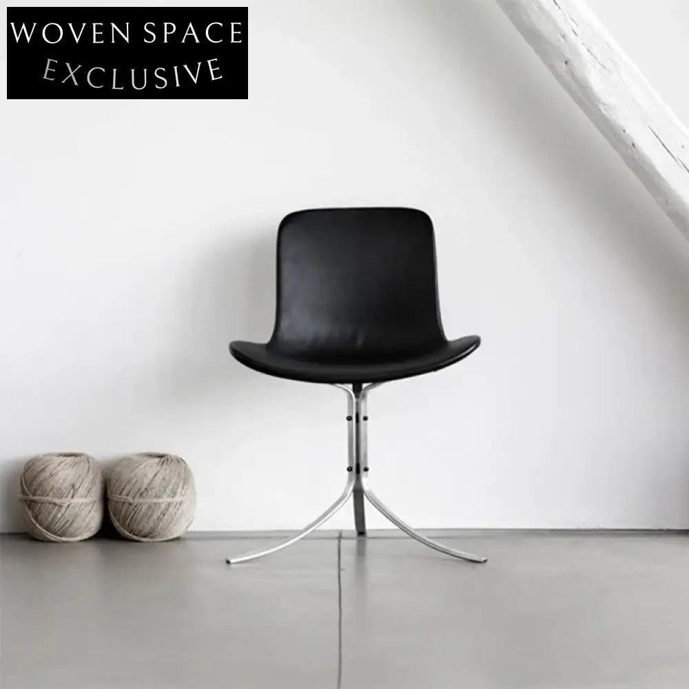 Elegant Nordic Faux Leather Dining Chair with Stainless Steel Base for Modern Homes