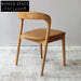 Elegant Nordic French Style Wooden Dining Chair with Modern Leather Seat