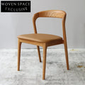 Elegant Nordic French Style Wooden Dining Chair with Modern Leather Seat