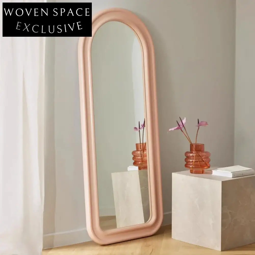 Elegant Nordic Full Body Floor Mirror – Modern Wood Frame Dressing Mirror