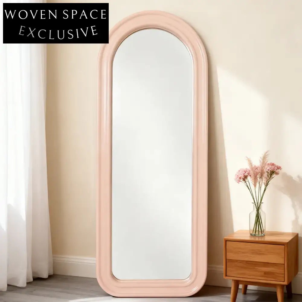 Elegant Nordic Full Body Floor Mirror – Modern Wood Frame Dressing Mirror