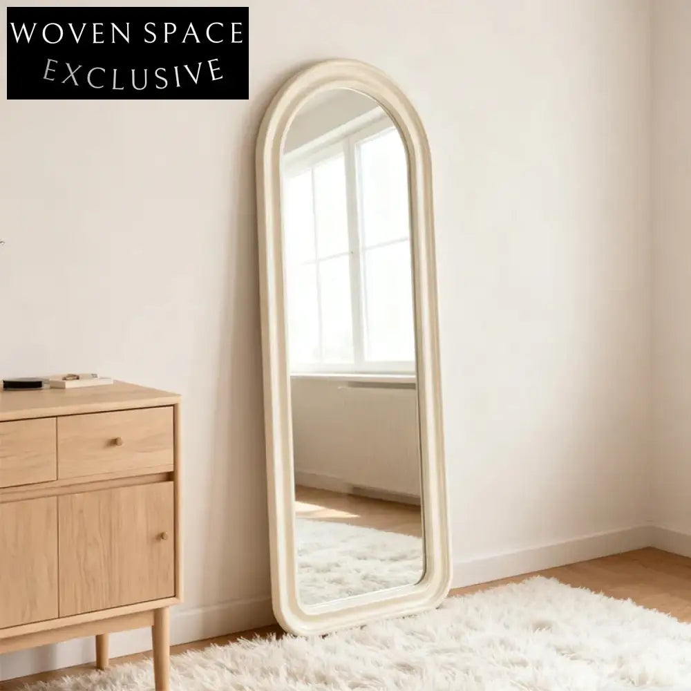 Elegant Nordic Full Body Floor Mirror – Modern Wood Frame Dressing Mirror
