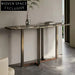 Elegant Nordic Gold Frame Console Table with Tempered Marble Top, Entryway Furniture