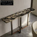 Elegant Nordic Gold Frame Console Table with Tempered Marble Top, Entryway Furniture