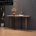 Elegant Nordic Gold Frame Console Table with Tempered Marble Top, Entryway Furniture