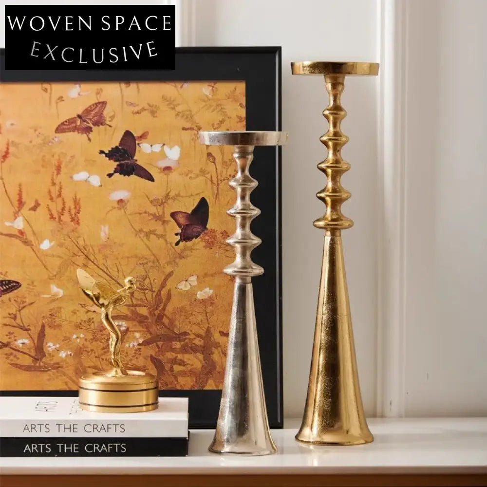 Elegant Nordic Gold Metal Candle Holder Stand for Wedding Dinner Home Decor