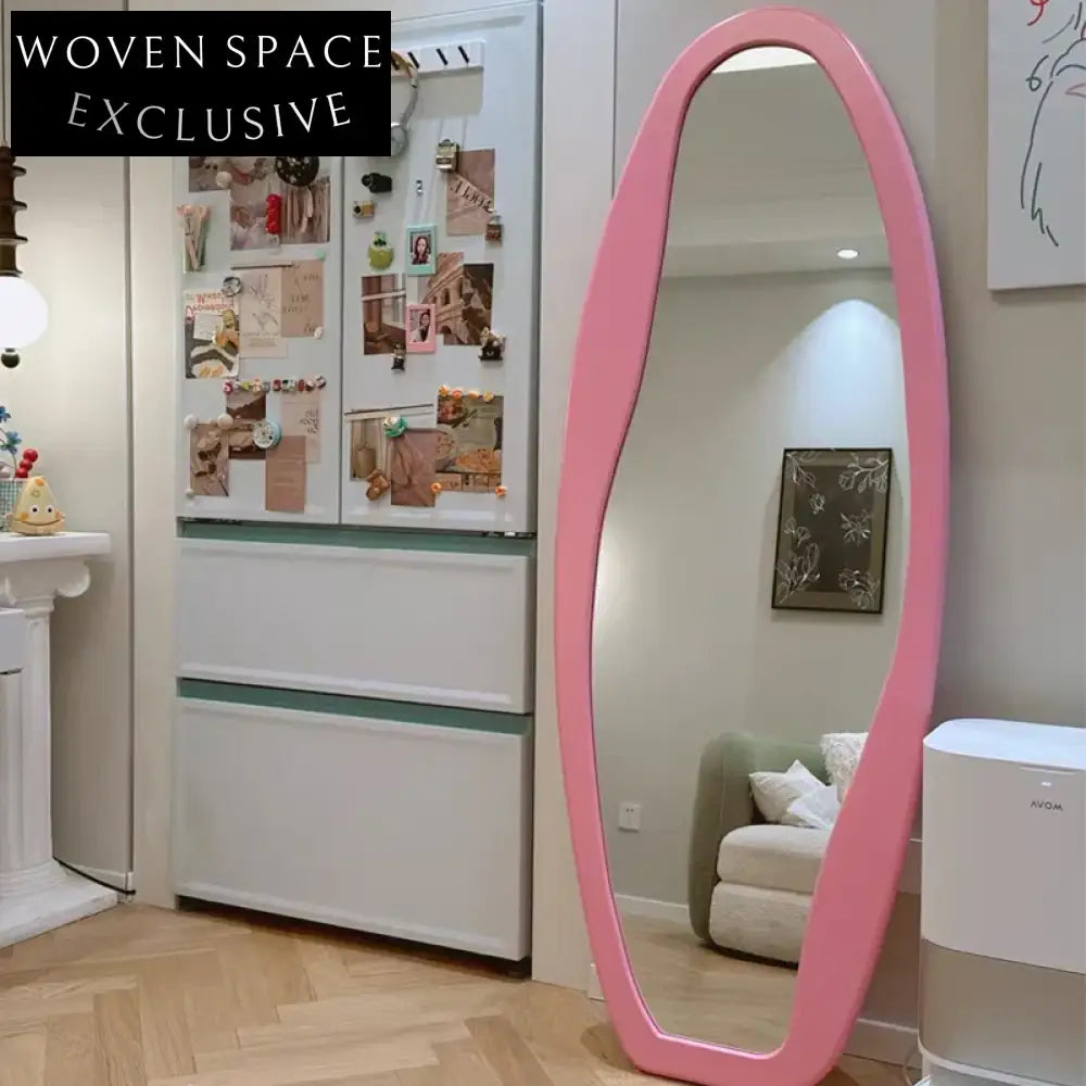 Elegant Nordic Irregular Shaped Standing Dressing Room Full-Length Mirror