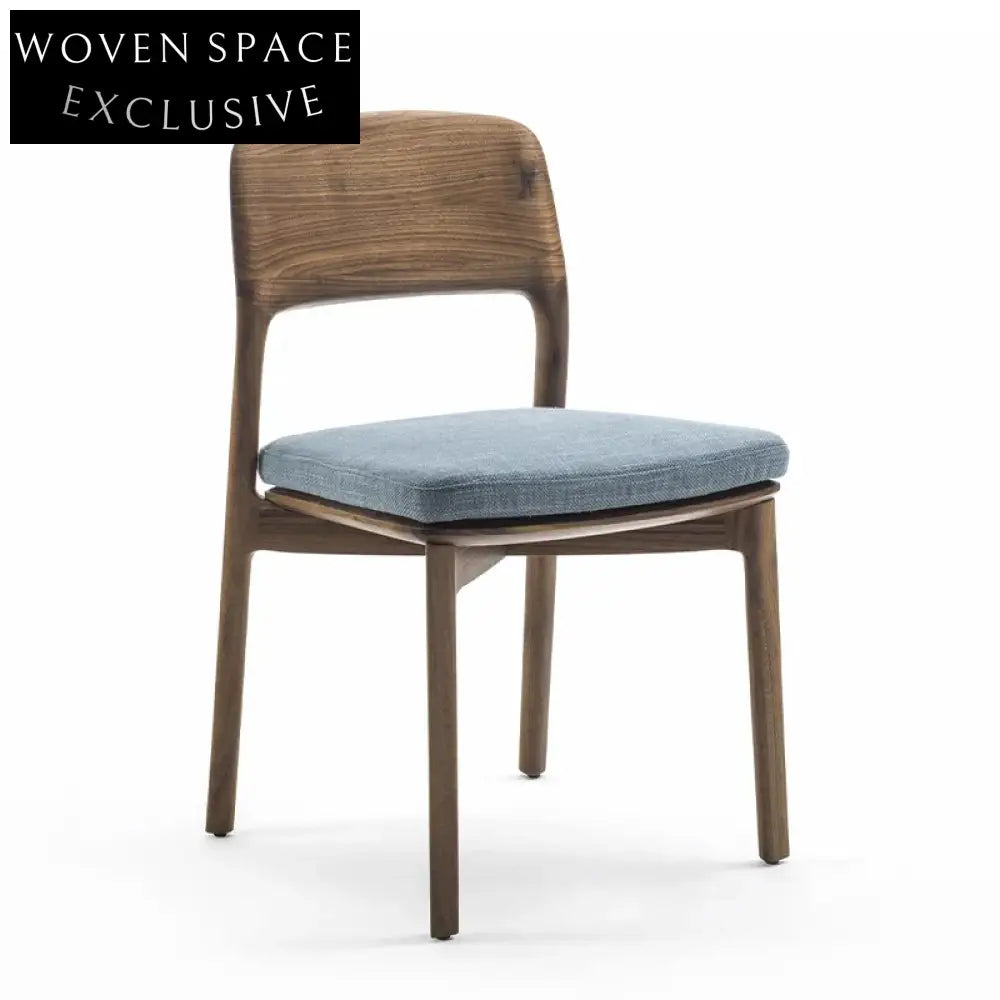 Elegant Nordic Linen Upholstered Dining Chair with Solid Wood Frame for Home
