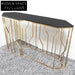 Elegant Nordic Luxury Marble Console Table with Gold Stainless Steel Base