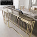 Elegant Nordic Luxury Marble Console Table with Gold Stainless Steel Base