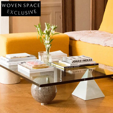 Elegant Nordic Marble & Glass Living Room Sofa Side Coffee Table