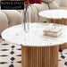 Elegant Nordic Marble Top Solid Wood Round Living Room Coffee Table