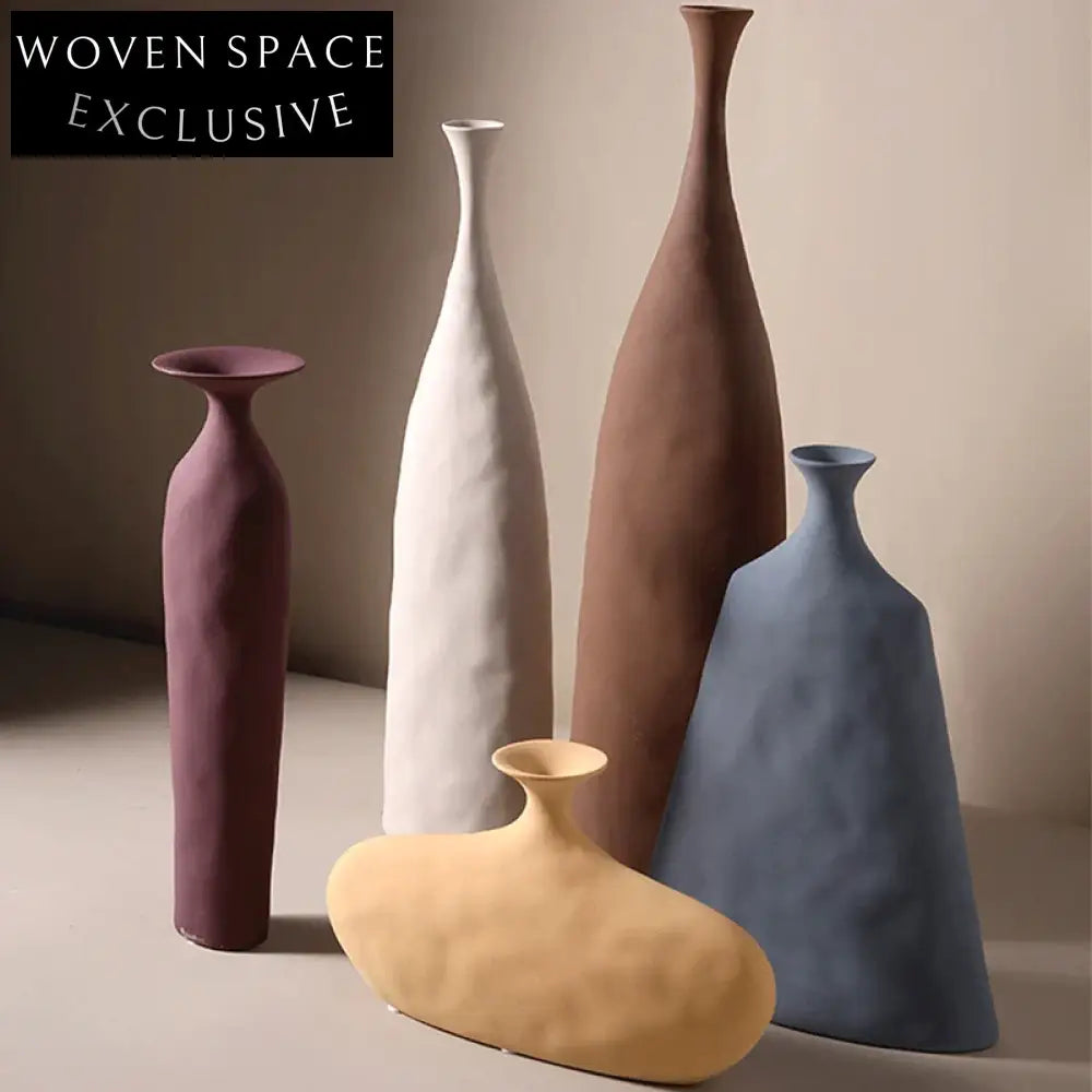 Elegant Nordic Matte Ceramic Flower Vase for Modern Home Decor Accents