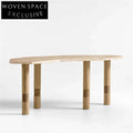 Elegant Nordic Minimalist Marble Travertine Irregular Hallway Entrance Console Table