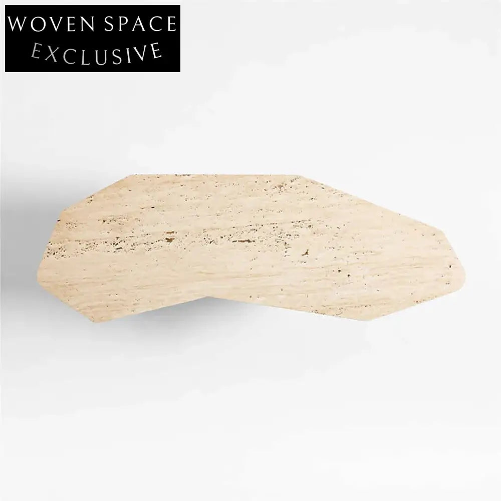Elegant Nordic Minimalist Marble Travertine Irregular Hallway Entrance Console Table