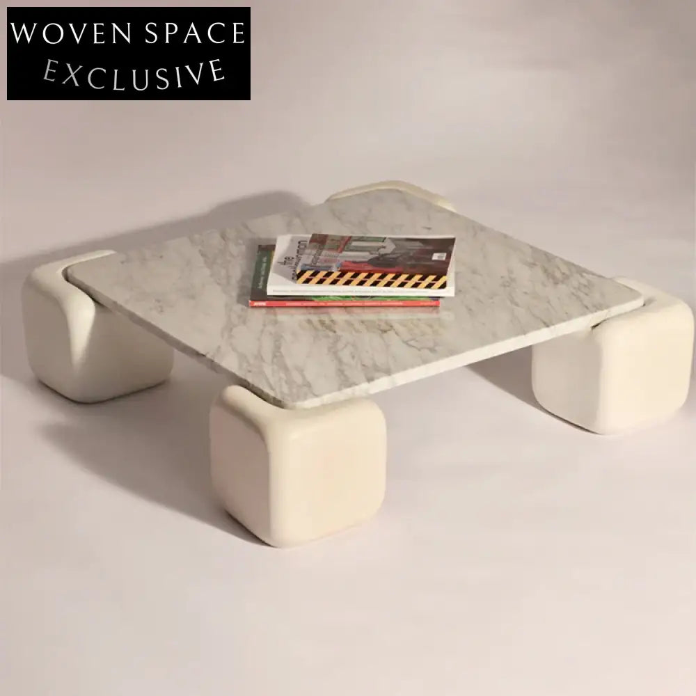 Elegant Nordic Minimalist Natural Marble Top Round Fiberglass Coffee Table for Living Room