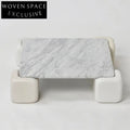 Elegant Nordic Minimalist Natural Marble Top Round Fiberglass Coffee Table for Living Room